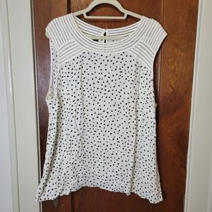 Cream and Black TALBOTS Tank Top SZ 22W